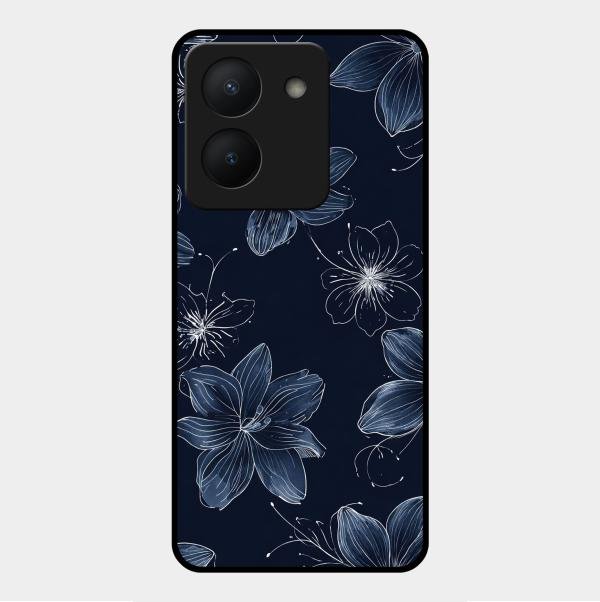 Blue Blossom Kindle Glass Phone Cover For Vivo Y36