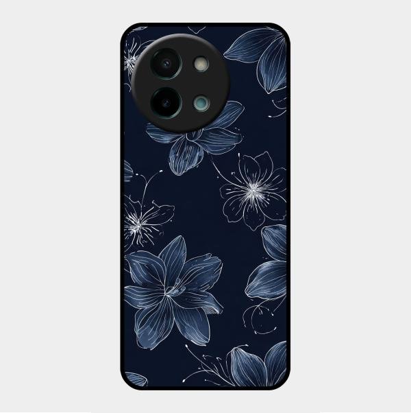 Blue Blossom Kindle Glass Phone Cover For Vivo Y58 5G