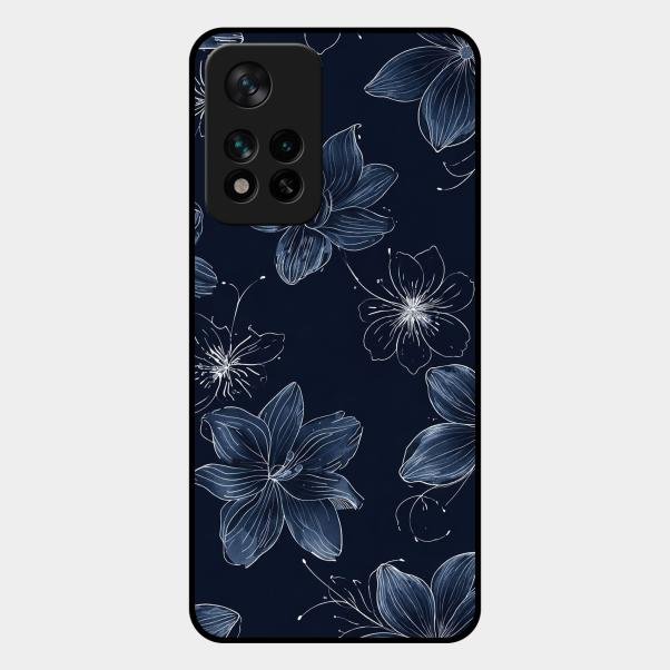 Blue Blossom Kindle Glass Phone Cover For Xiaomi 11I 5G