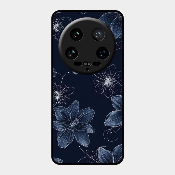 Blue Blossom Kindle Glass Phone Cover For Xiaomi 14 Ultra