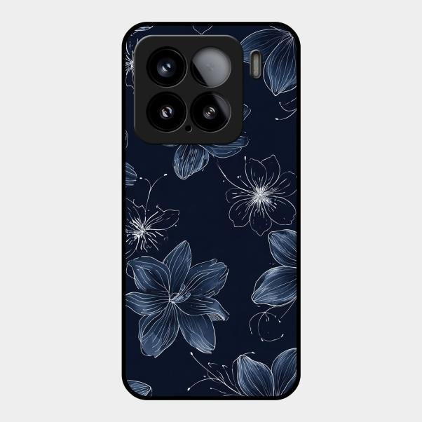Blue Blossom Kindle Glass Phone Cover For Xiaomi 15 5G