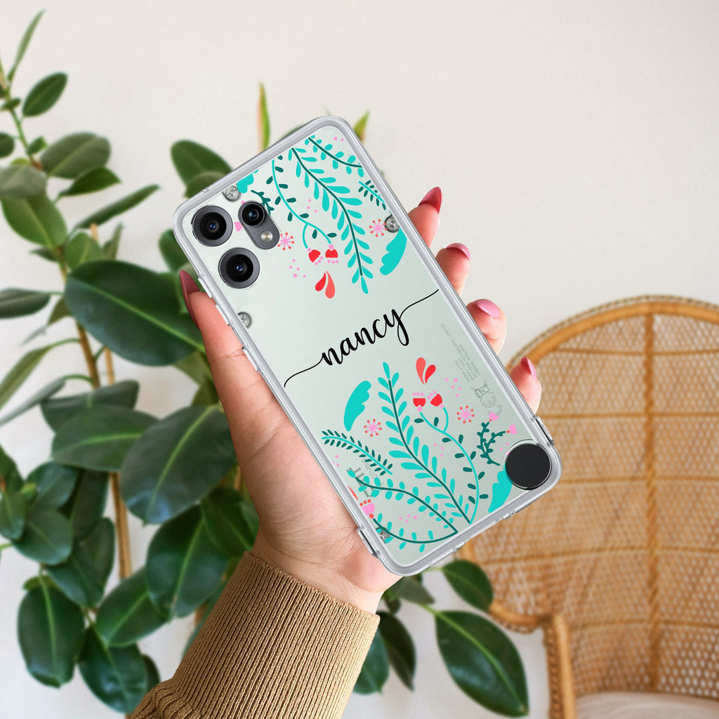 Blue Floral Customize Anti Yellow Case For CMF by Nothing Phone 2 Pro