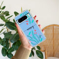 Blue Floral Customize Transparent Silicon Case For Google Pixel 8 Pro 5G
