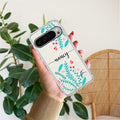 Blue Floral Customize Transparent Silicon Case For Google Pixel 9 Pro XL