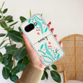 Blue Floral Customize Transparent Silicon Case For Google Pixel 9a 5G