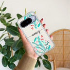 Blue Floral Customize Transparent Silicon Case For Google Pixel 10