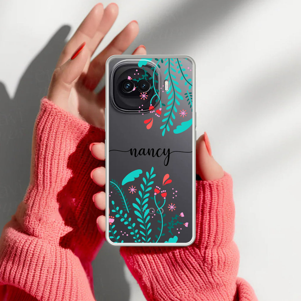 Blue Floral Customize Anti Yellow Case For iQOO 15R 5G