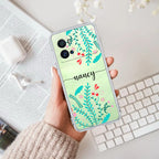 Blue Floral Customize Transparent Silicon Case For iQOO Neo 7 Pro 5G