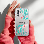 Blue Floral Customize Transparent Silicon Case For iQOO 9 SE 5G