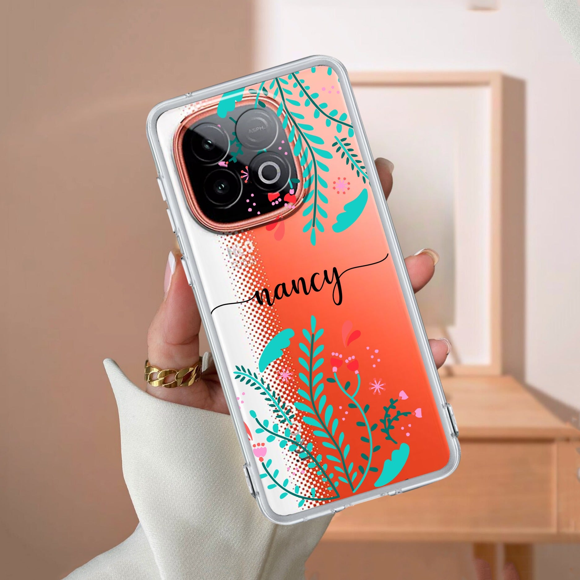 Blue Floral Customize Transparent Silicon Case For iQOO Neo 10 5G