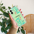 Blue Floral Customize Transparent Silicon Case For iQOO Z9 5G