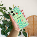Blue Floral Customize Transparent Silicon Case For Vivo T3 Lite 5G