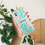 Blue Floral Customize Transparent Silicon Case For Vivo Y200 Pro 5G