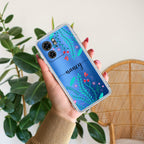Blue Floral Customize Anti Yellow Case For Motorola Edge 40 5G