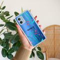 Blue Floral Customize Anti Yellow Case For Motorola G64 5G