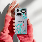 Blue Floral Customize Anti Yellow Case For Nothing Phone 4A Pro 5G