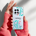 Blue Floral Customize Anti Yellow Case For OnePlus 12R 5G