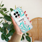 Blue Floral Customize Transparent Silicon Case For OnePlus Nord 2 5G