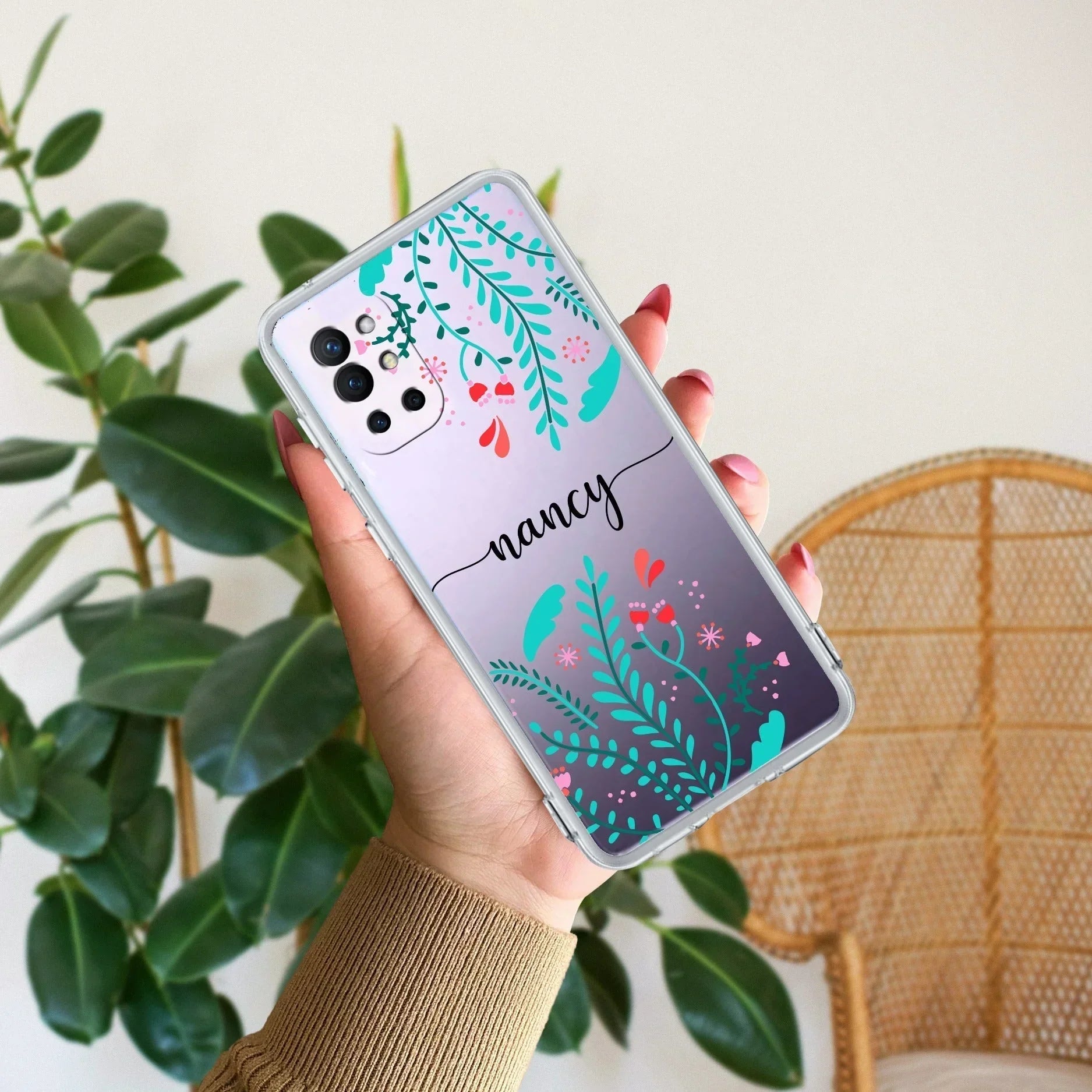 Blue Floral Customize Transparent Silicon Case For OnePlus - ShopOnCliQ