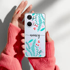 Blue Floral Customize Anti Yellow Case For OnePlus Nord 3 5G