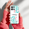 Blue Floral Customize Anti Yellow Case For OnePlus Nord 6 5G