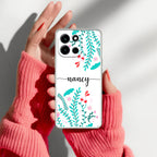 Blue Floral Customize Anti Yellow Case For OnePlus Nord 6 5G