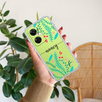 Blue Floral Customize Transparent Silicon Case For OnePlus Nord CE 3 Lite 5G