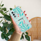 Blue Floral Customize Anti Yellow Case For OnePlus Nord CE 4 5G