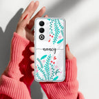 Blue Floral Customize Anti Yellow Case For Oppo A5 5G