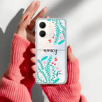 Blue Floral Customize Anti Yellow Case For Oppo A5X 5G