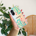 Blue Floral Customize Anti Yellow Case For Oppo F23 5G