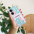Blue Floral Customize Anti Yellow Case For Oppo F25 Pro 5G