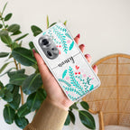Blue Floral Customize Anti Yellow Case For Oppo Reno 11 5G
