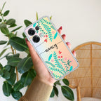 Blue Floral Customize Anti Yellow Case For Oppo Reno 8 Pro 5G