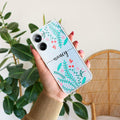 Blue Floral Customize Transparent Silicon Case For Realme 10 Pro 5G