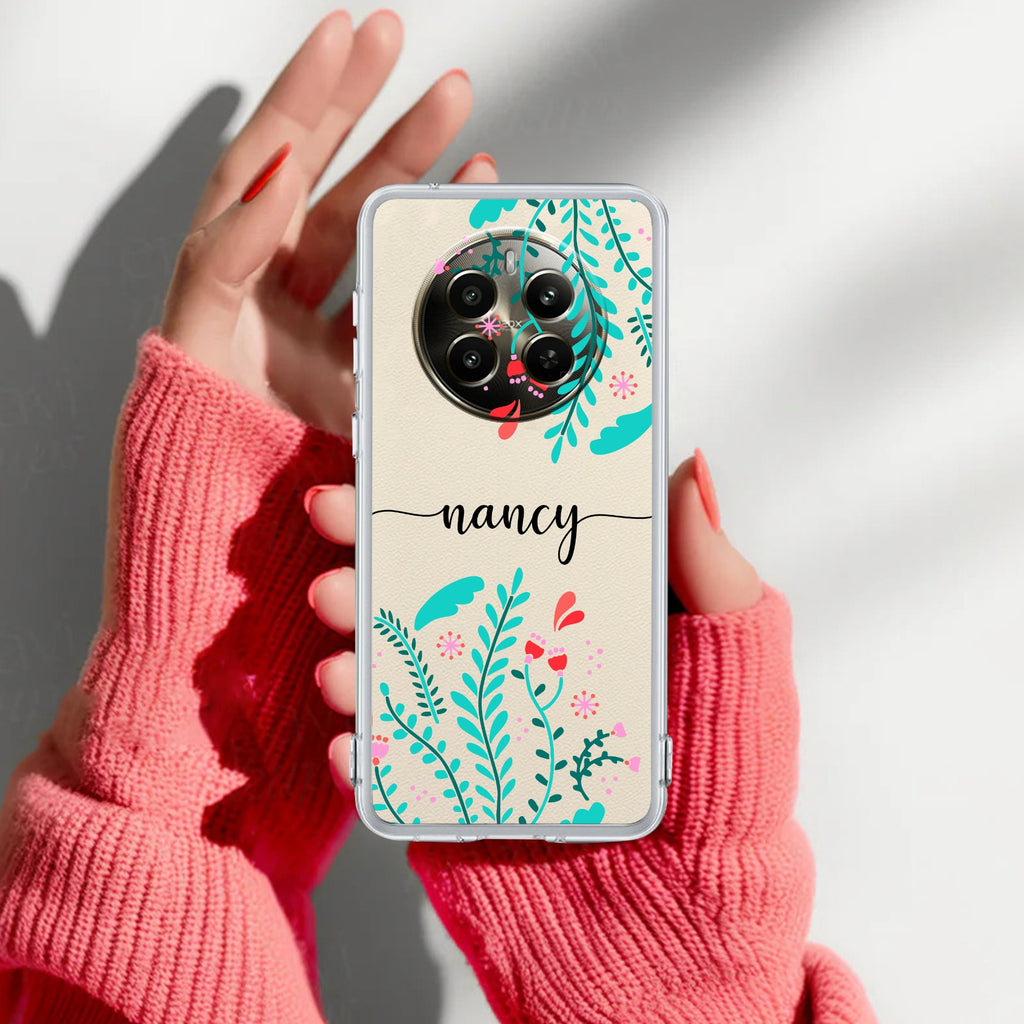 Blue Floral Customize Anti Yelllow Case For Realme P1 Pro 5G