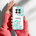 Blue Floral Customize Transparent Silicon Case For Realme 14 Pro Lite 5G