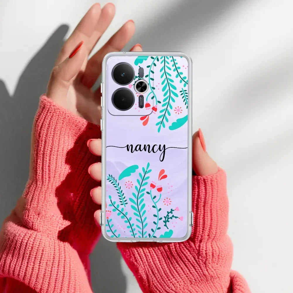 Blue Floral Customize Anti Yelllow Case For Realme 14T 5G
