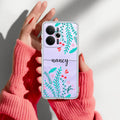 Blue Floral Customize Transparent Silicon Case For Realme 14T 5G