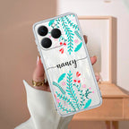 Blue Floral Customize Anti Yellow Case For Realme 15T 5G