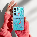 Blue Floral Customize Anti Yelllow Case For Realme 15X 5G