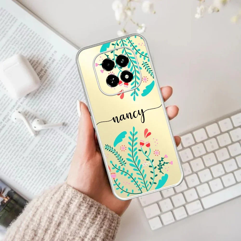 Blue Floral Customize Anti Yelllow Case For Realme C63 5G