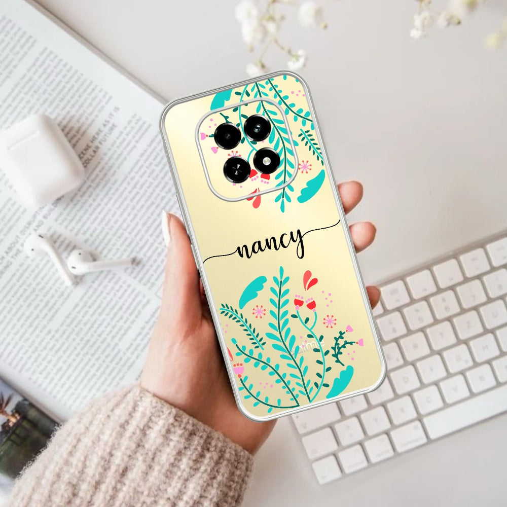 Blue Floral Customize Transparent Silicon Case For Oppo