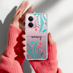 Blue Floral Customize Anti Yelllow Case For Realme P3 5G