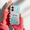 Blue Floral Customize Transparent Silicon Case For Realme P3 5G
