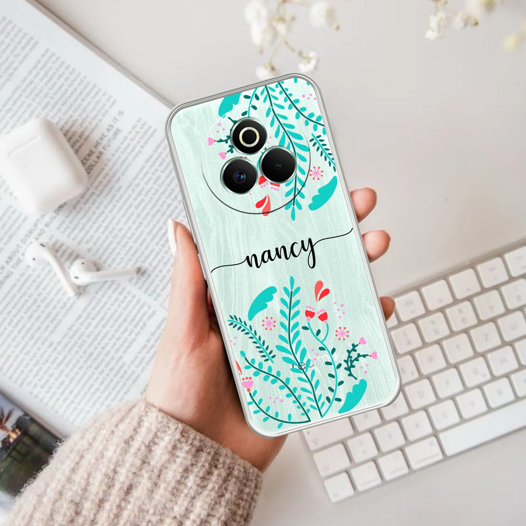 Blue Floral Customize Anti Yelllow Case For Realme P3 Pro 5G