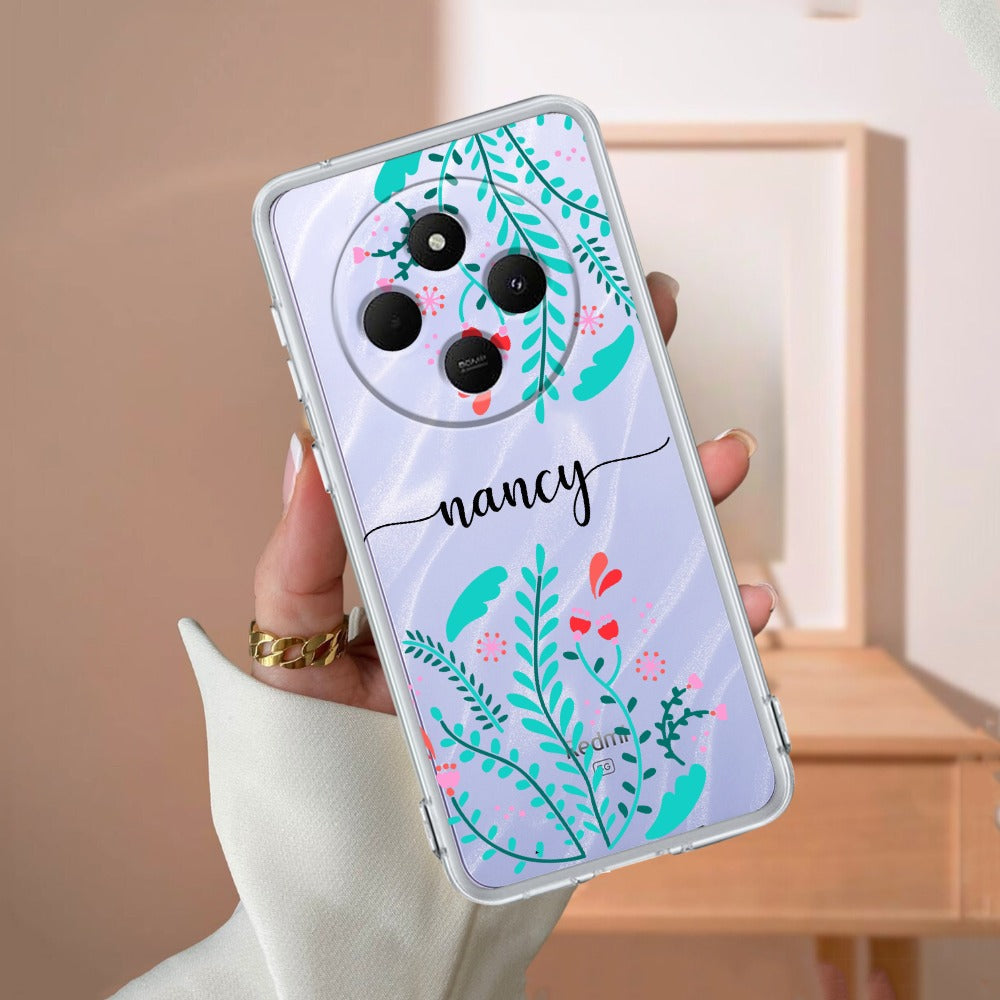 Blue Floral Customize Transparent Silicon Case For Poco