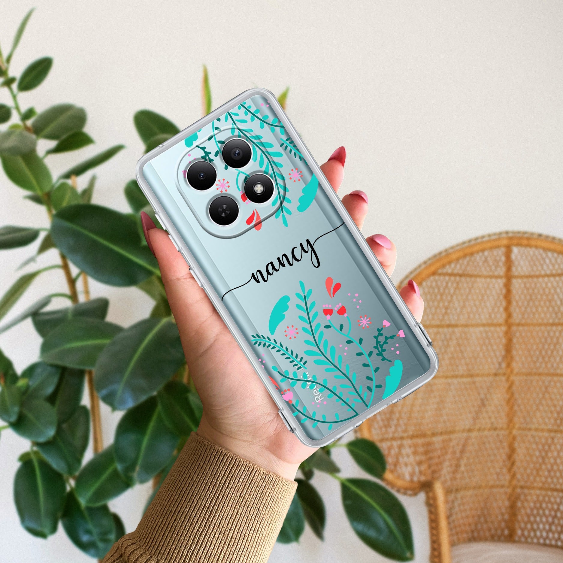 Blue Floral Customize Transparent Silicon Case For Redmi/Xiaomi