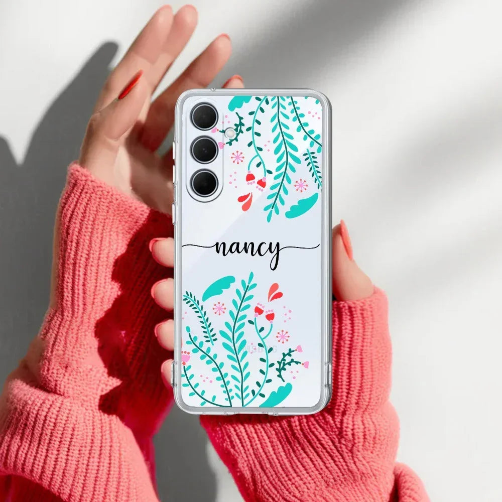 Blue Floral Customize Anti Yellow Case For Samsung Galaxy A14 5G