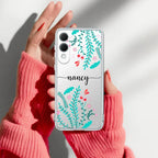 Blue Floral Customize Transparent Silicon Case For Samsung Galaxy S23 FE 5G